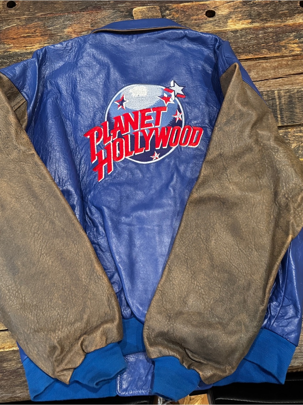 Planet Hollywood-Tony Nowak Collection Leather Bomber Jacket NWOT